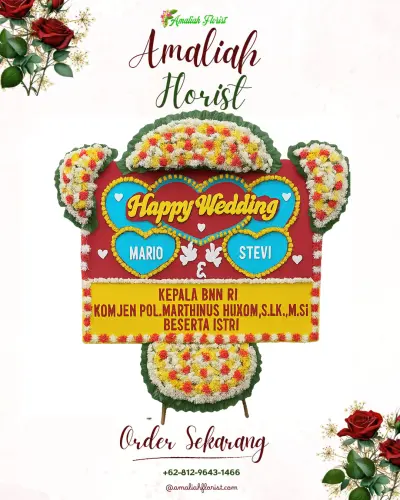 Karangan Papan Bunga Pernikahan di Babakan Asih
